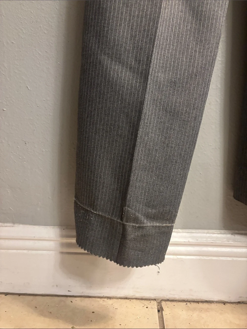 Emile Duval Gray Pinstripe Suit Jacket and Trousers - Classic Tailored Look